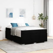 vidaXL Konstrukcija postelje z vzmetnico Črna 140 x 200 cm blago