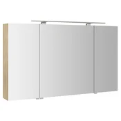 SAPHO Stenska zrcalna omarica RIWA z LED osvetlitvijo, jilm bardini, 121x70x17 cm