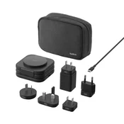 Belkin BOOST CHARGE PRO Qi2 3v1 Brezžična zložljiva potovalna podloga za iPhone/Apple Watch/AirPods, črna + adapterji