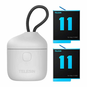 TELESIN Vodoodporni polnilec s 3 režami Telesin Allin box + 2 bateriji za GoPro Hero 12/11/10/9