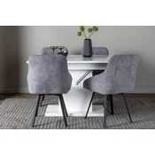Venture Design Jedilna miza in stol komplet Pluto in Rosie, miza 120x90x76 cm, bela in siva