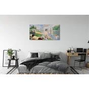 tulup.si Slika na akrilnem steklu Art plaža na jezeru 125x50 cm 4 obešalnika