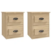 Vidaxl vidaXL Stenske nočne omarice, komplet 2 kosov, hrast sonoma, 41,5 x 36 x 53 cm