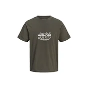 JACK & JONES Majica JCOECHO jelka / bela / off-bela