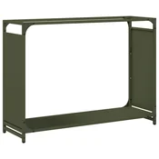 Vidaxl Stojalo za drva olivno zelena 90x28x65 cm hladno valjano jeklo
