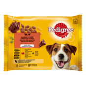 Pedigree mokra hrana v aluminijasti vrečki z govedino in perutnino 4x100 g