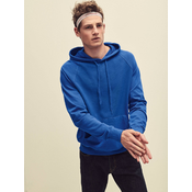 Blue Mens Hooded Hoodie Sweat Fruit of the Loom