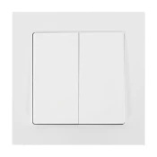 Vgradno dvogumbno stikalo z osvetlitvijo Malta 10A, 250V, WP-2M/S, belo
