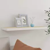 Plutajuca zidna polica boja hrasta i bijela 80x23,5x3,8 cm MDF