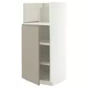 METOD Visoki element za ugradb uredaje, bijela/Upplöv mat tamnobež, 60x60x140 cm