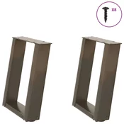 Noge za klub stolic U-oblik 2 kom Prirodni celik 28 x (42-43) cm Celik