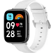 GS Usnjen pašček za Xiaomi Redmi Watch 3 Active, bel