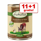 10 + 2 gratis! 12 x 400 g Lukullus Naturkost - Adult losos i piletina