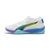 PUMA Eliminate NITRO?c SQD 4 Game On Handball Shoes Unisex, Shoes, White/Glowing Red/Ultra Blue, 46.5
