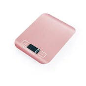 INF Polnilna digitalna kuhinjska tehtnica z baterijami - Rožnato zlata 5 kg/1 g, (5000072057)