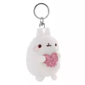 Nici: Molang, plišasti zajček z mašno, obesek za ključe – 8 cm