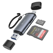 Tech-protect Ultraboost čitalec kartic SD/Micro SD, siva