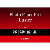 Canon LU-101 Photo Paper Pro Luster, LU-101, foto papir, sjajni, 6211B026, bijeli, A2, 16.54x23.39, 260 g/m2, 25 kom, inkjet