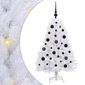 Vidaxl Umetno Zložljivo Božično Drevo Bela 120 cm PVC in jeklo