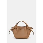 Usnjena torbica Tory Burch Romy Pebbled Satchel