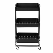 Črn plastičen regal na koleščkih 43x36 cm Grena – Compactor