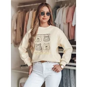 Bluza damska oversize z misiami MISOBEARS ecru Dstreet