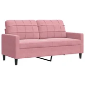 Vidaxl Kavč dvosed roza 140 cm žamet
