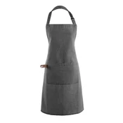 Kitchen apron, cotton, 74 x 85 cm, Myrna, Charcoal - Tiseco