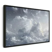 Slika - Astral Calm: Stars Scattered Over Delicate Clouds 120x80 U crnom drvenom okviru