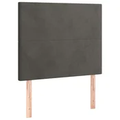 Vidaxl Vzglavje postelje temno sivo 100x5x118/128 cm žametno