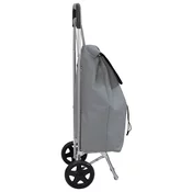 vidaXL vidaXL Nakupovalna voziček z kolesi Siva 35 L, (22094804)