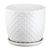 Polnix Keramični cvetlični lonček 17 cm s krožnikom BEL s 3D mehurčki