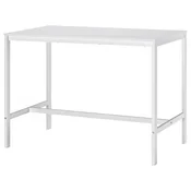 VIHALS Barska miza, višina pulta bela/bela, 125x74x92 cm