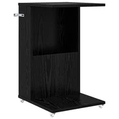 Vidaxl Stranska miza Črna Orehovina 40 x 35 x 60 cm Konstruiran les