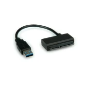 ROLINE Roline trdi diski/SSD adapter [1x USB 3.2 gen. 1 vtič A (USB 3.0) - 1x kombiniran ženski konektor SATA\, 15 + 7 polov]  0.15 m, (20429833)