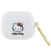 HELLO KITTY Ovitek za AirPods Pro Hello Kitty 3D mucka glava bela silikonska