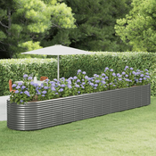 Vidaxl Visoka greda siva 554x100x68 cm prašno premazano jeklo
