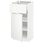 METOD / MAXIMERA Podni element s fiokom/vratima, bela/Voxtorp matirano bela, 40x37 cm