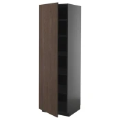 METOD Visoki element s policama, Crnosiva/Sinarp smeda, 60x60x200 cm