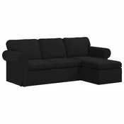 Vidaxl Kavč Črna 215 x 138 x 80 cm blago