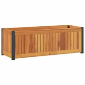Vidaxl Vrtno cvetlično korito 80x30x27,5 cm akacijev les in jeklo