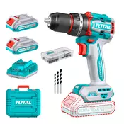 Total One-Stop Tools Kompaktni brezkrtačni akumulatorski vrtalnik 2000prm/66Nm/P20S/ INDUSTRIAL (SET Baterija 2x2Ah, Polnilec, Kovček) (TIDLI20668E)