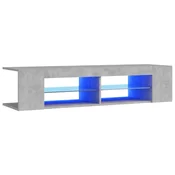 Vidaxl TV omarica z LED lučkami betonsko siva 135x39x30 cm