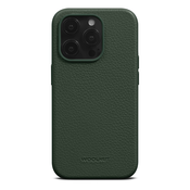 Woolnut usnjeni ovitek za iPhone 15 Pro z MagSafe - zelena