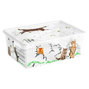Bela plastična škatla za shranjevanje s pokrovom 37x26x15 cm C Box Style – KIS