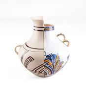 SELETTI Vaza Hybrid Nazca, bela/pisana, O 22,5 cm, porcelan - Dizajn - bela, bež, pisana - Keramika