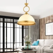 Luster MONZA 1xE27/40W/230V O 26 cm kremasta/bronasta
