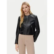 BOSS Usnjena jakna Sadenita 50531325 Črna Regular Fit