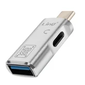 LINQ LinQ, Hitri prenos podatkov OTG USB in adapter USB C na USB C, Srebrna, (5000220132)