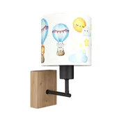 Brilagi - Zidna lampa BOBO WOOD 1xE27/25W/230V hrast/crna/bela/sa motivom životinja